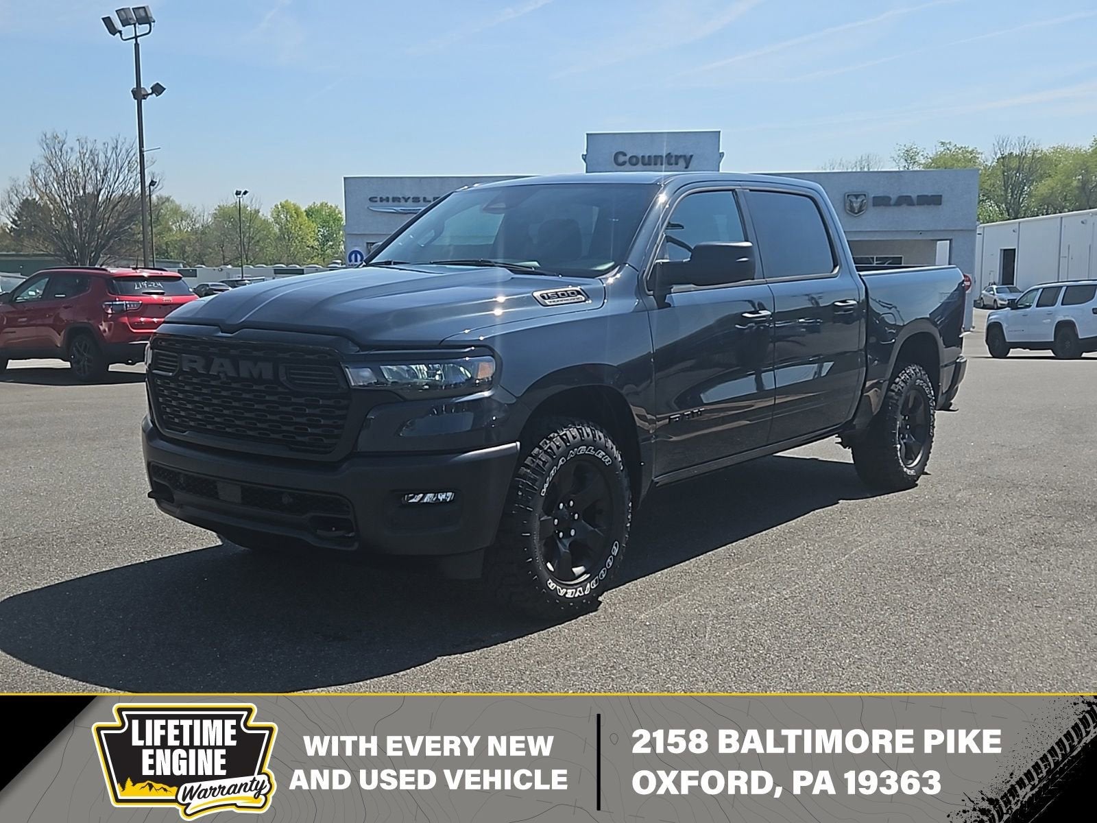 2026 RAM 1500 Warlock in Blue — front three-quarter view