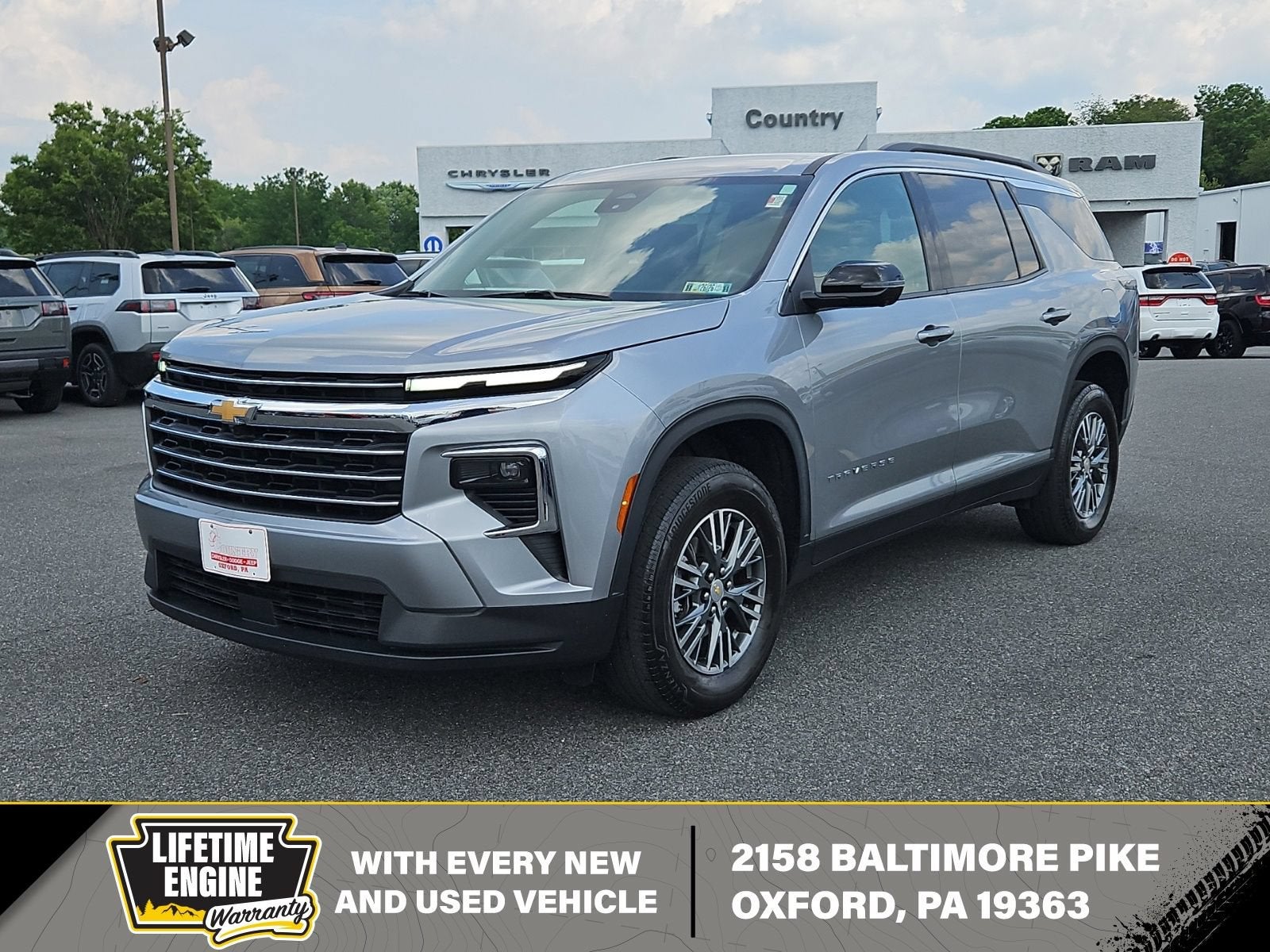 2024 Chevrolet Traverse LT in Sterling Gray Metallic — front three-quarter view