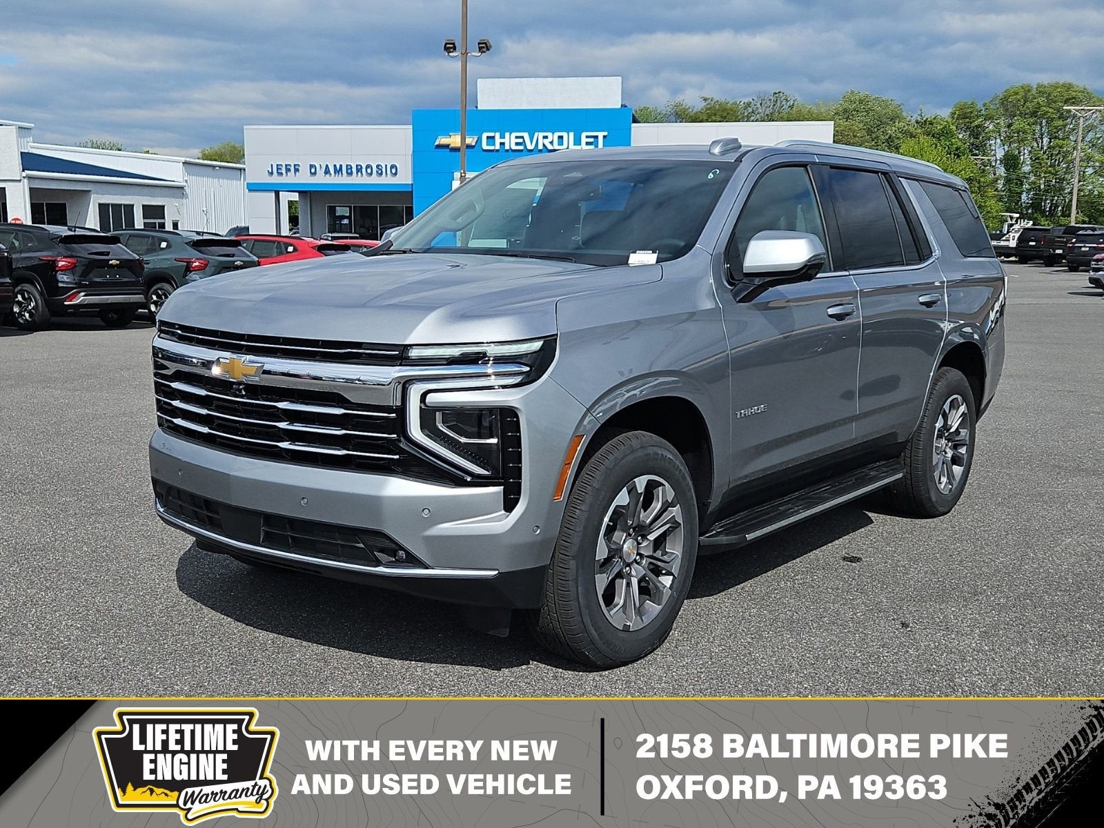 2026 Chevrolet Tahoe LT in Sterling Gray Metallic — front three-quarter view