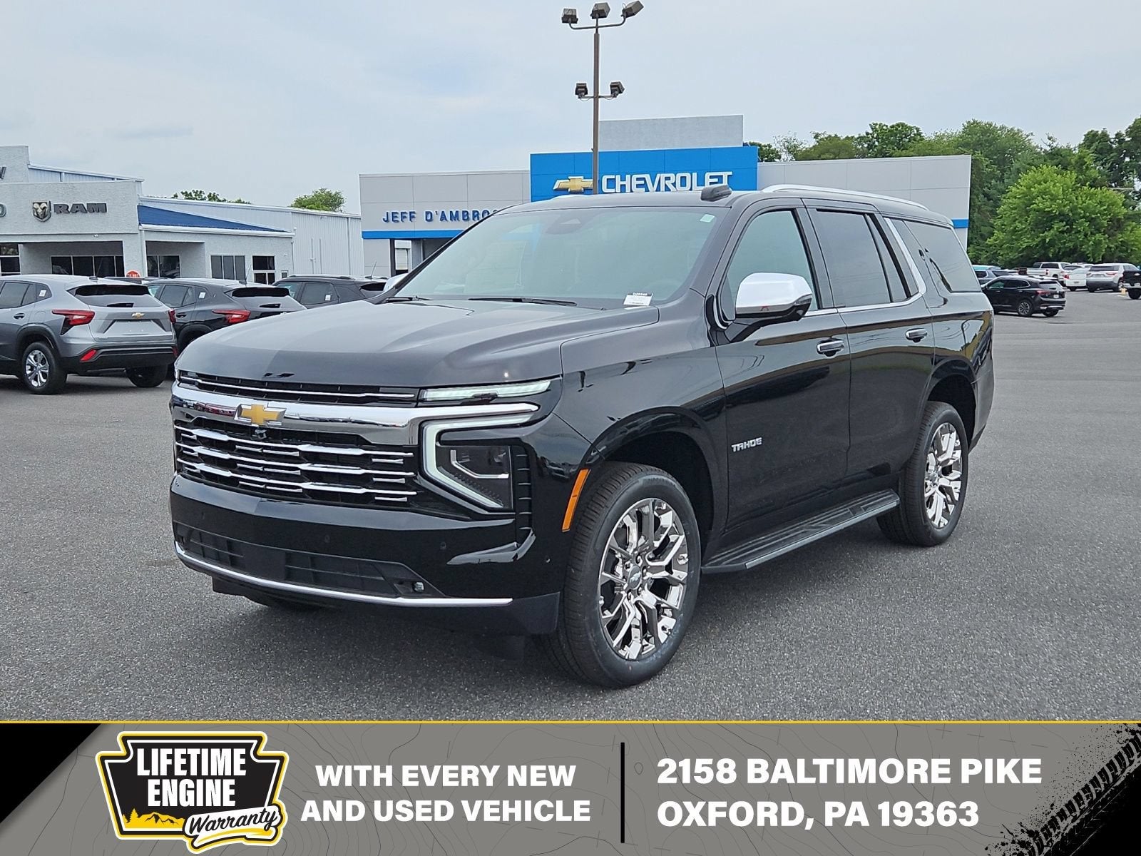 2026 Chevrolet Tahoe Premier in Black — front three-quarter view