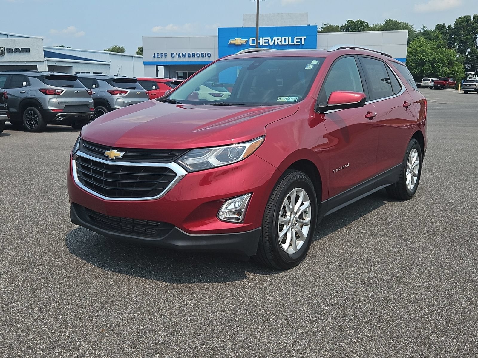 2020 Chevrolet Equinox LT in Cajun Red Tintcoat — front three-quarter view
