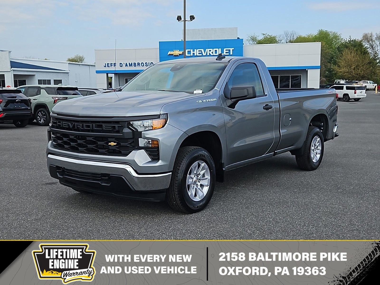 2026 Chevrolet Silverado 1500 WT in Sterling Gray Metallic — front three-quarter view