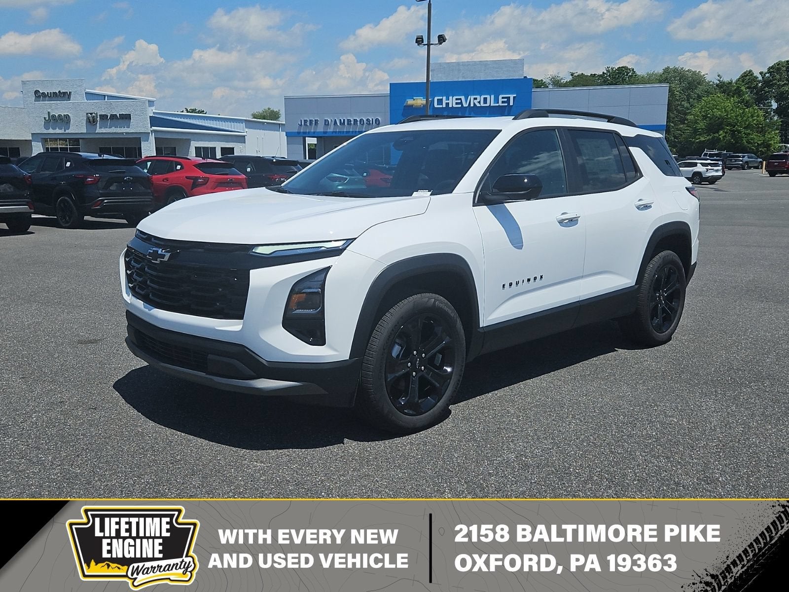 2026 Chevrolet Equinox LT in Summit White — front three-quarter view