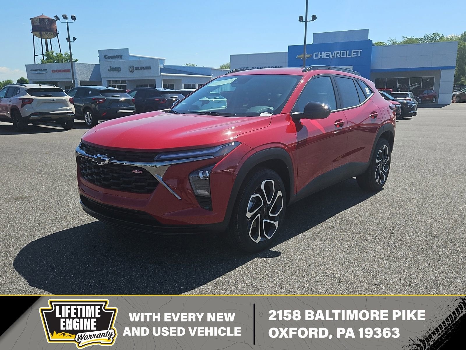 2026 Chevrolet Trax 2RS in Apex Red — front three-quarter view