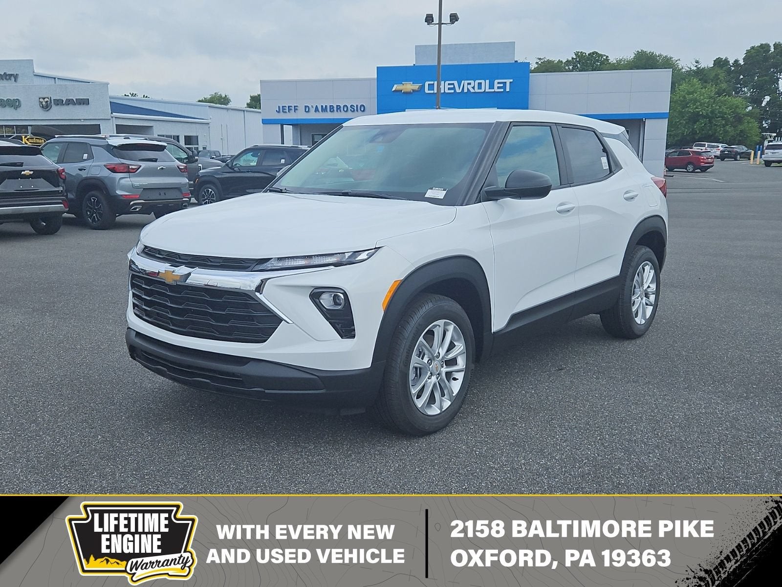 2026 Chevrolet Trailblazer LS in Summit White — front three-quarter view